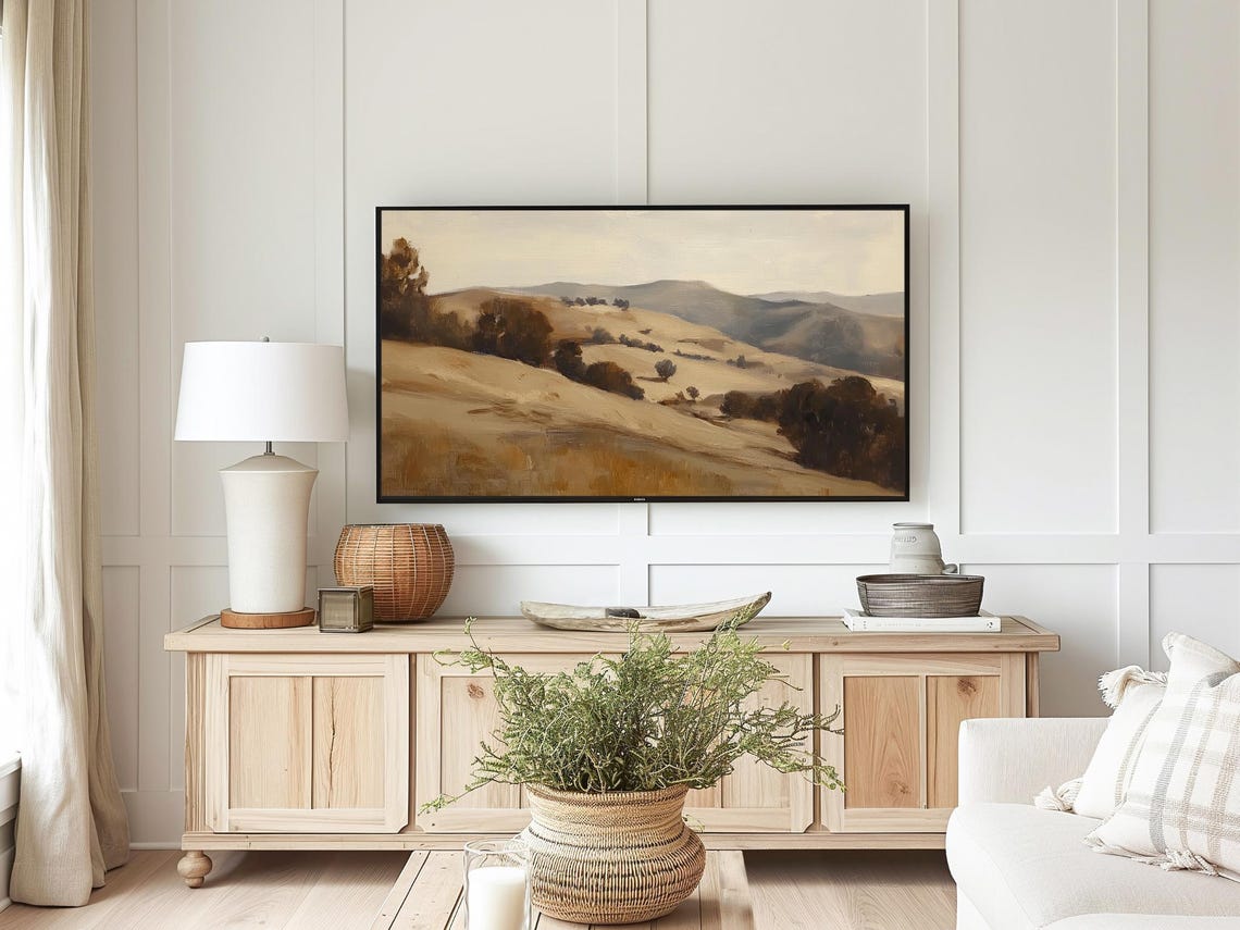 Golden Autumn Hills Countryside Painting Fall Landscape Wall Art - Image 4
