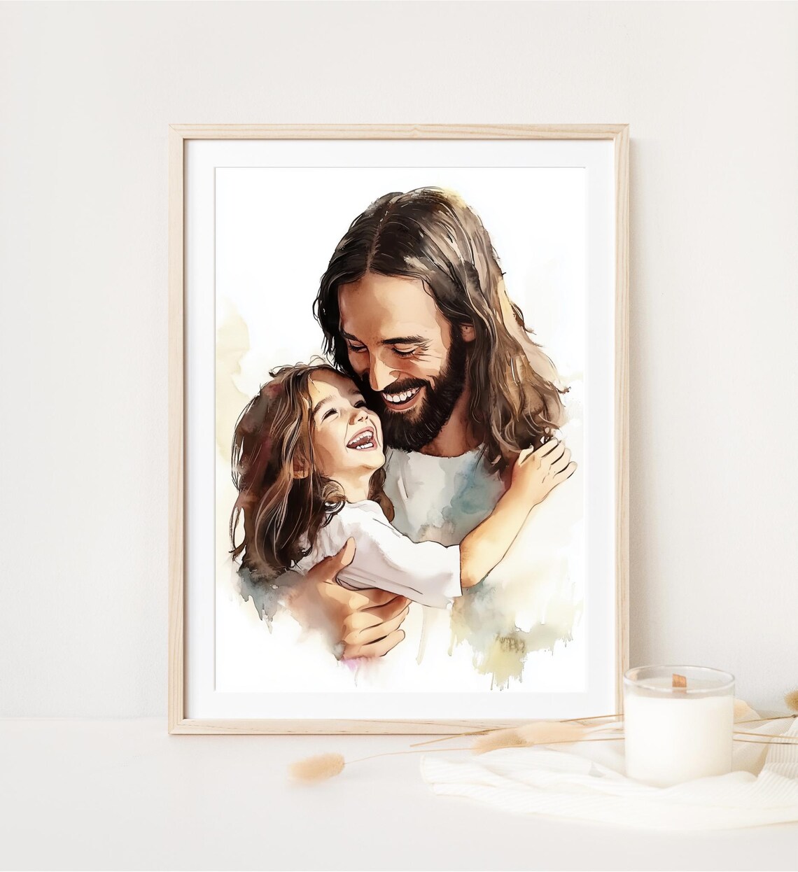 Jesus With A Young Girl Modern Christian Art - Image 4