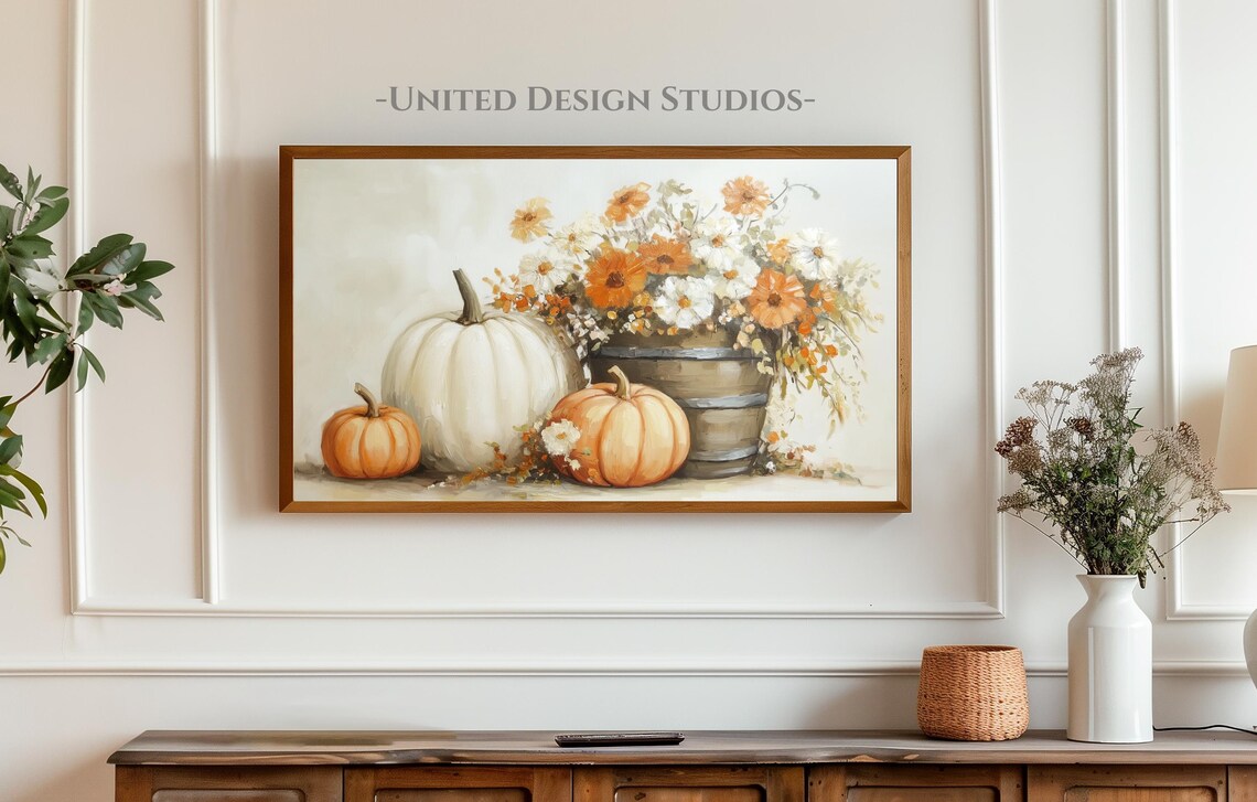 Fall Pumpkins Painting, Autumn Farmhouse Art Print - Image 3