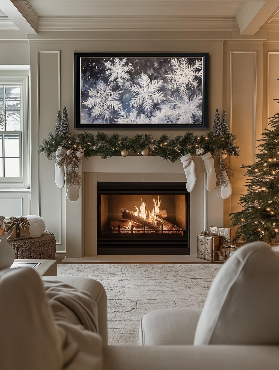 Winter Snowflake Holiday Art Print, Farmhouse Style - Image 2
