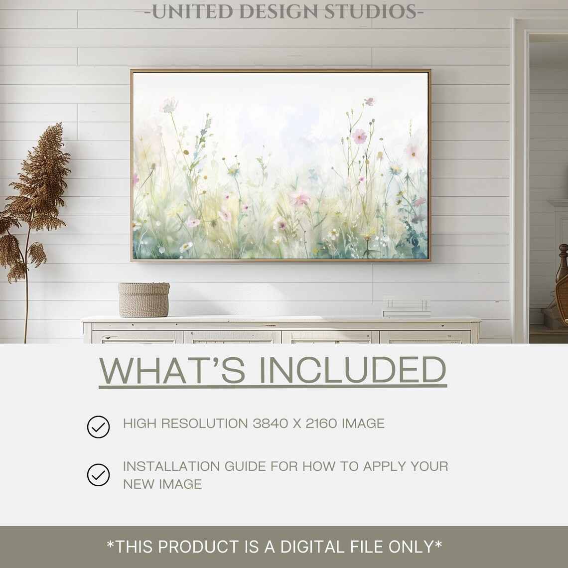 Pastel Wildflower Meadow Airy Summer Watercolor Floral Poster - Image 2