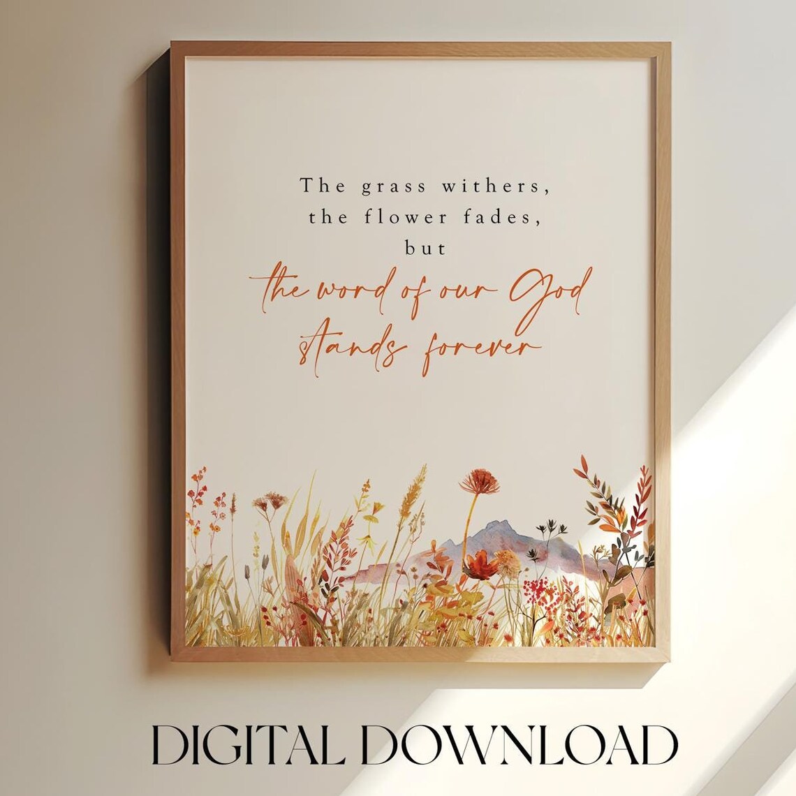 Isaiah 40:8 Autumn Bible Verse Boho Art Print - Image 4