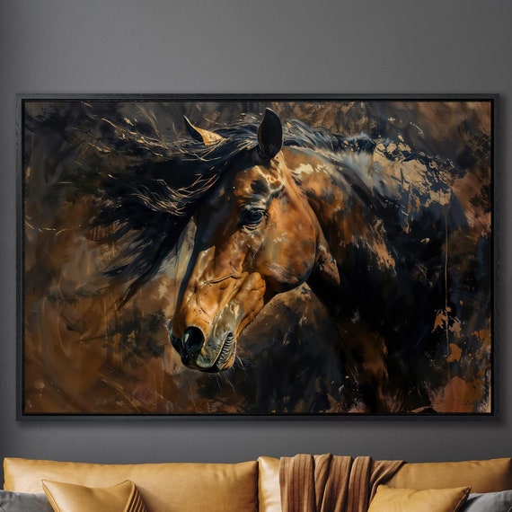 Graceful Brown Horse Abstract Animal Art Print
