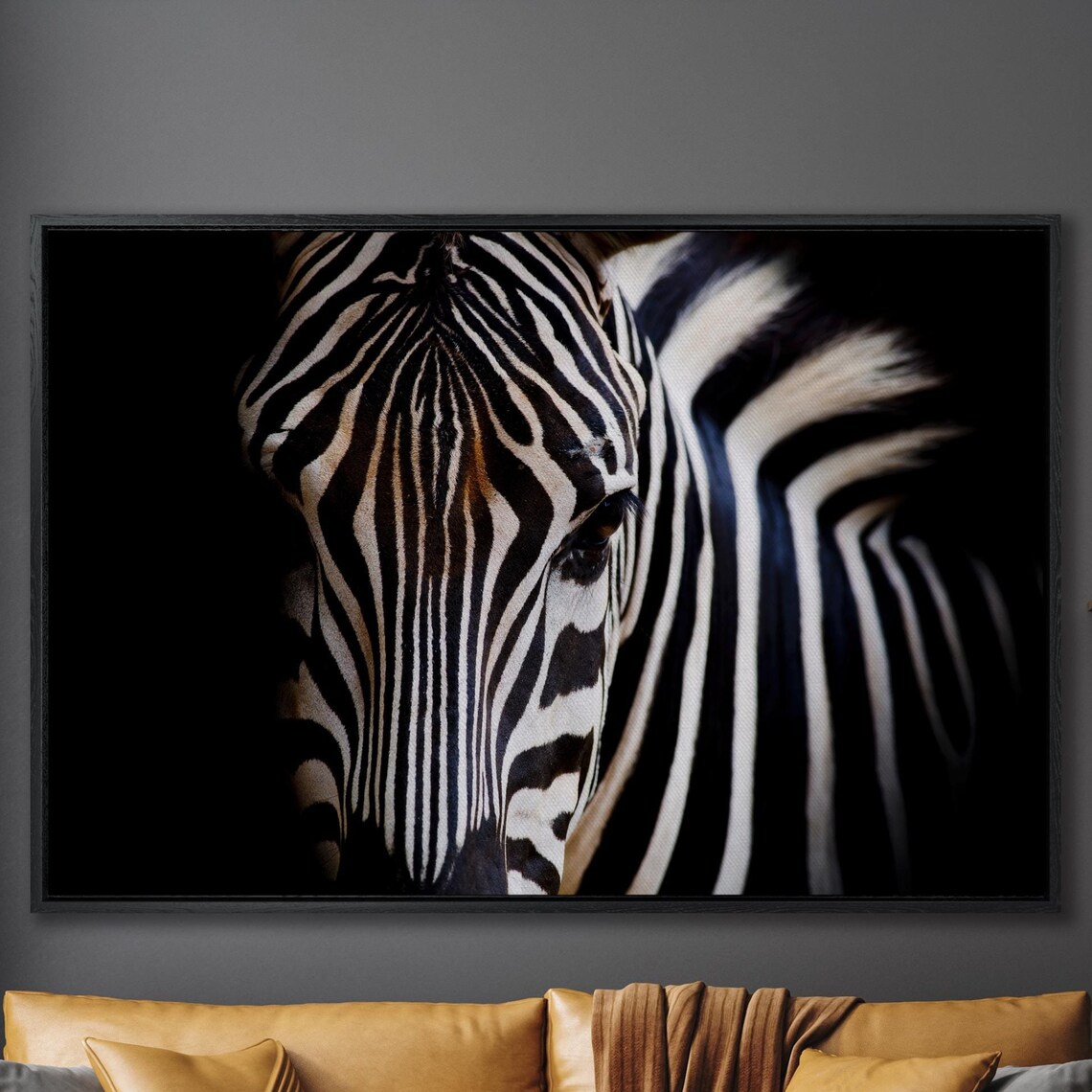 Zebra Black White Modern Art Print, Safari Decor