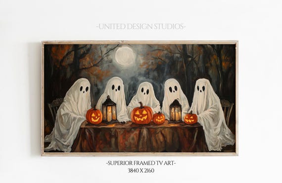 Halloween Ghost Pumpkin Fall Art Print