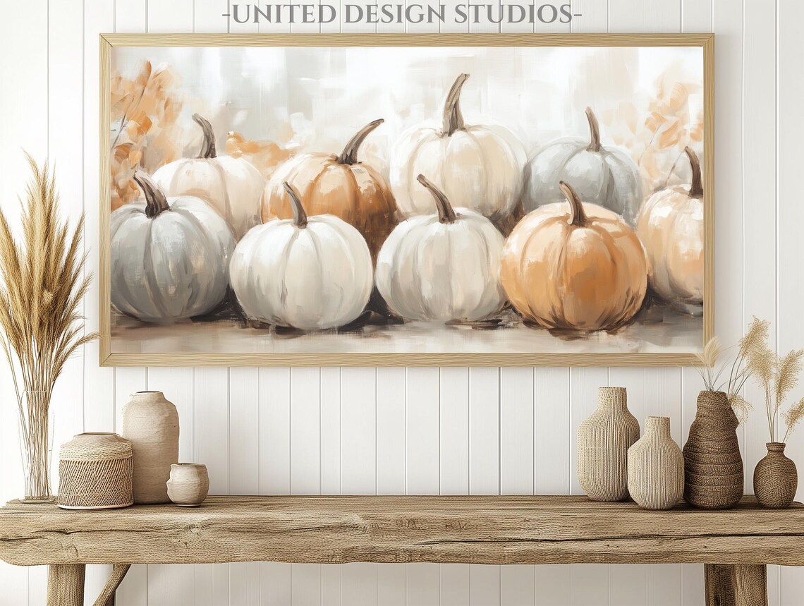 Autumn Light Pumpkin Art Print, Muted Halloween Decor - Image 2
