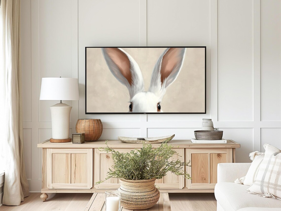Easter Bunny Ears Art Print, Neutral Pastel Easter Decor - Image 4