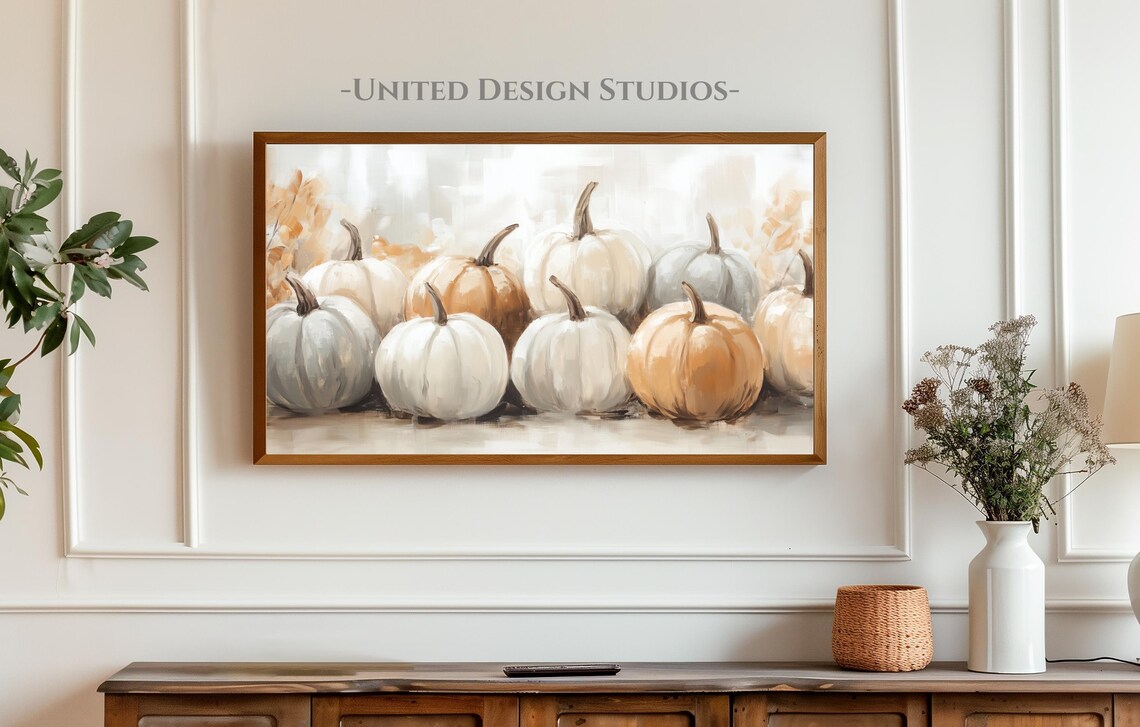 Autumn Light Pumpkin Art Print, Muted Halloween Decor - Image 3