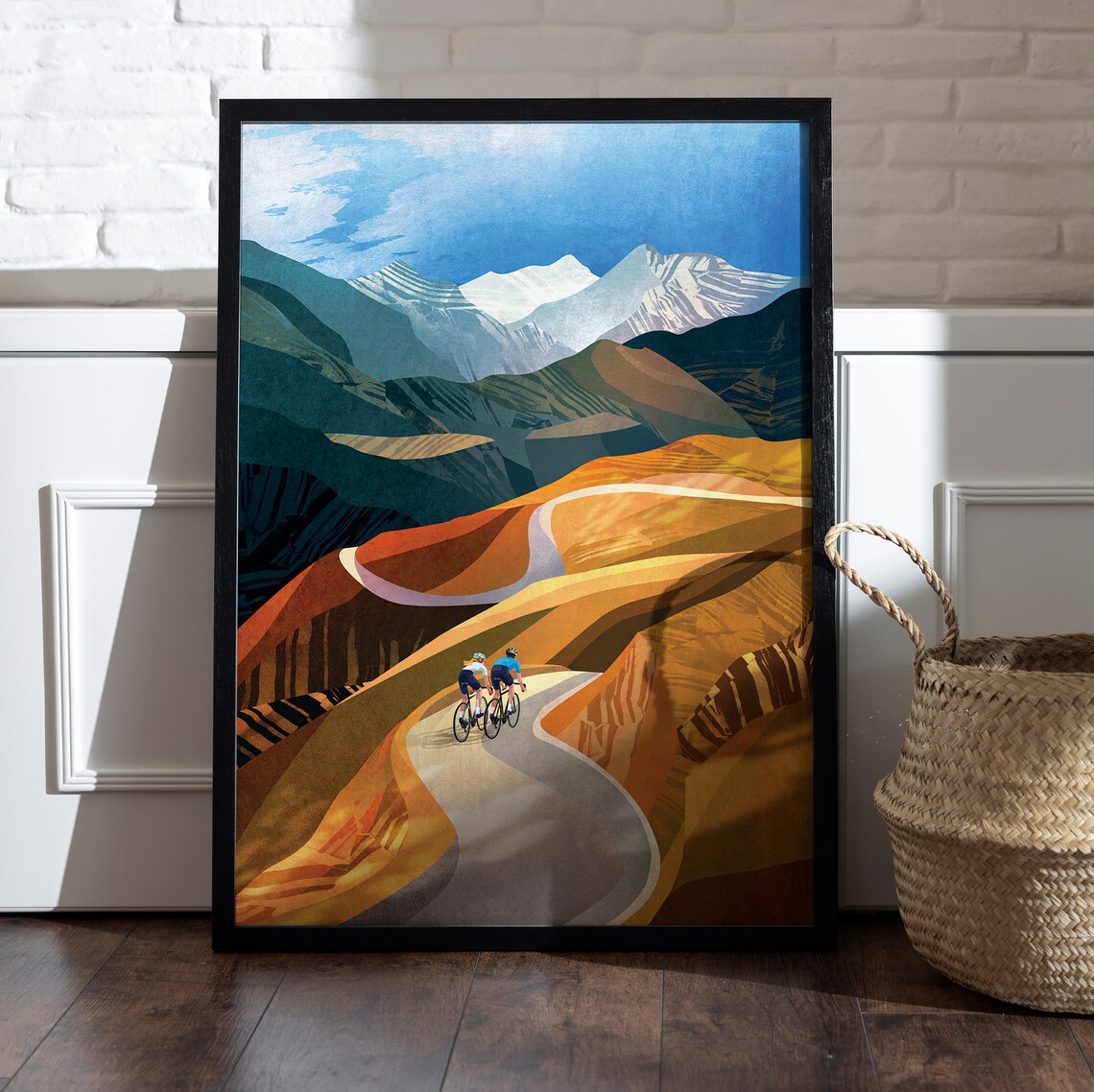 Couple Cycling In The Mountains Travel Poster - Image 4