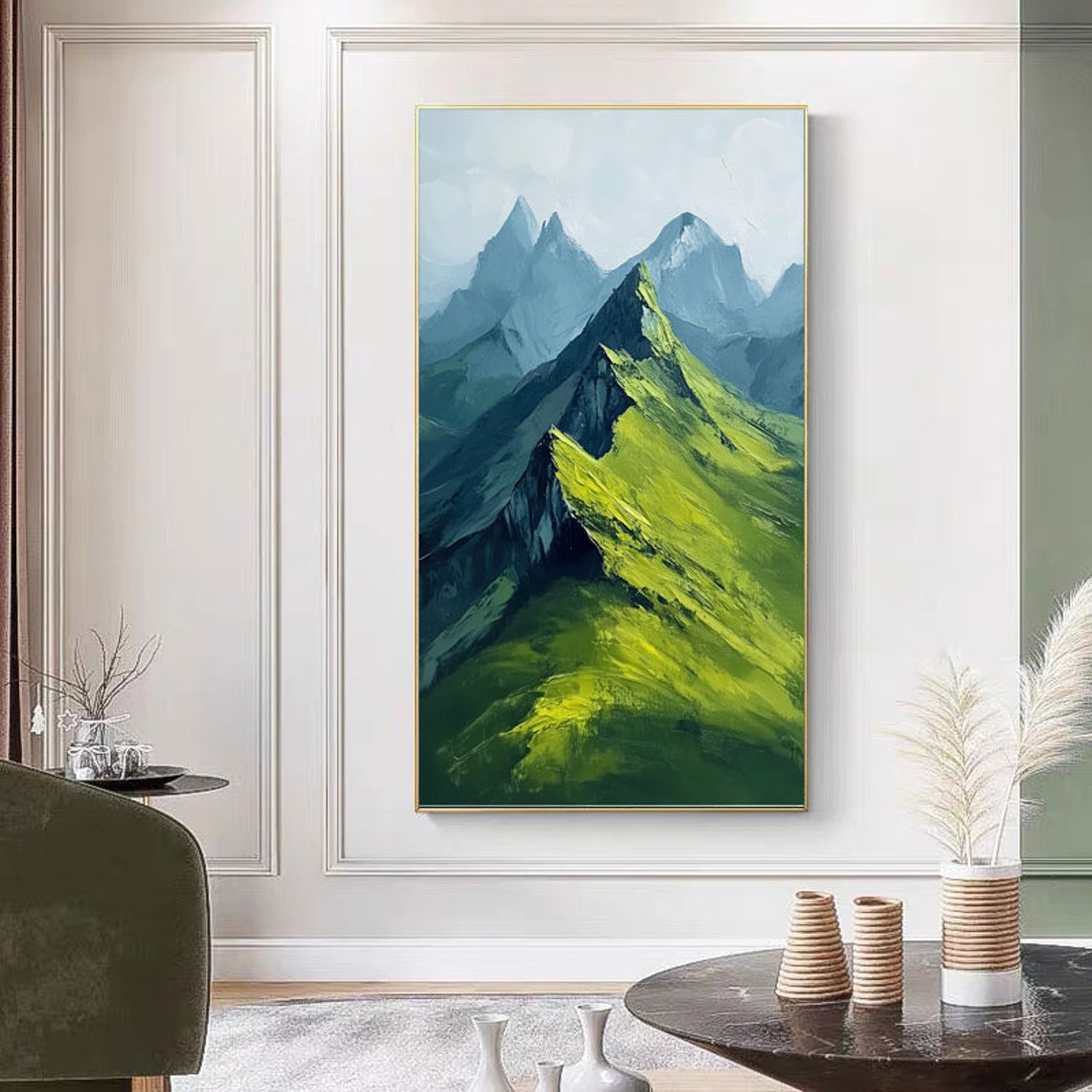 Emerald Green Alpine Peaks in a Vertical Mountain Scene Poster - Image 4