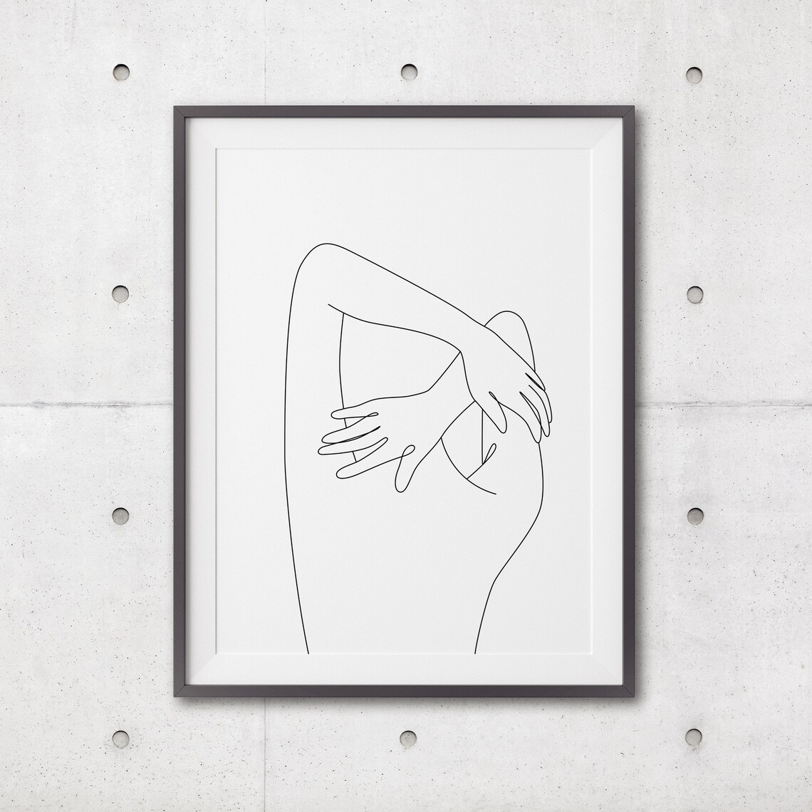 Woman Back Nude Single Line Drawing Female Body Abstract Poster - Image 3