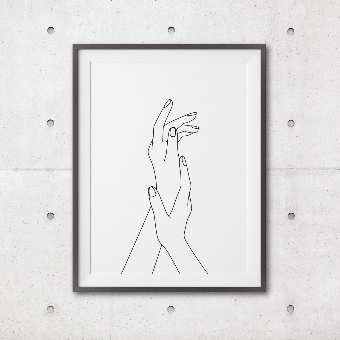 Holding Hands Print Line Art Poster Line Art Minimal Hands Poster Black White Art Line Print Sketch Hand Drawing - Image 3