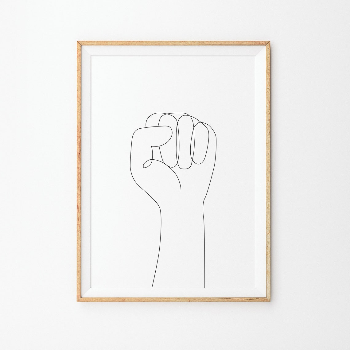 Fist Hand Prints Line Art Poster Line Art Minimal Fist Hands Poster Black White Art Line Print Sketch Hand Drawing - Image 3
