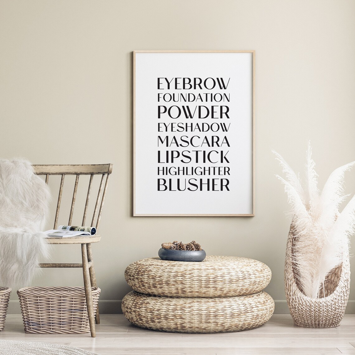 Typography Art Print Makeup Art Modern Wall Art Wall Art Print Graphic Poster Minimalist Art Print Monochrome Prints - Image 2