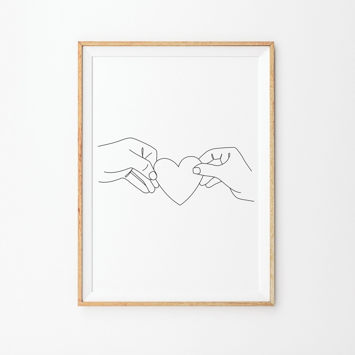 Hands Holding Heart Line Art Prints Line Drawing Hands Line Art Line Art Line Poster Line Sketch Black Lines Art Wall Decor