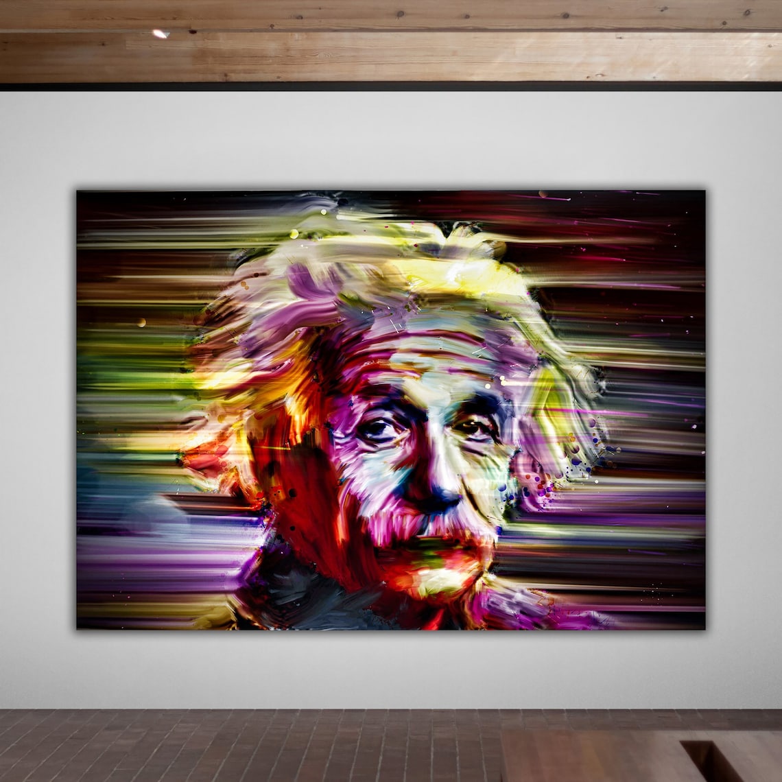 Einstein Graffiti Art Print, Office Wall Decor
