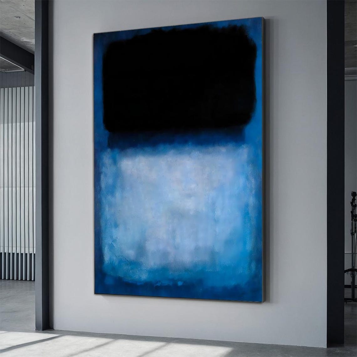 Soft Mark Rothko Style Blue Black Abstract Color Field Art Poster