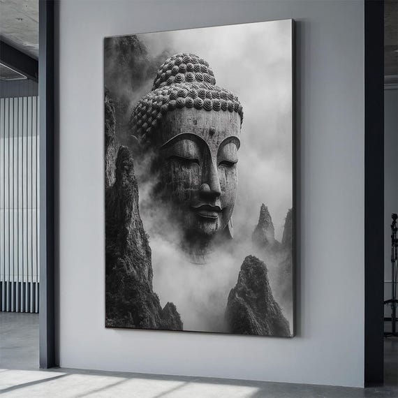 Surreal Buddha Buddha Portrait Art Buddhism Print Zen Garden Massage Room Wall Decor