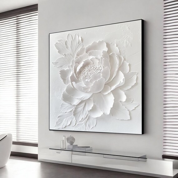 White Rose Painting Vintage Art Print Flower Print Moody Floral Print Farmhouse Wall Decor 3d Looking Rose Art