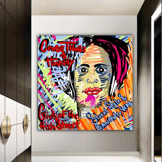 Pop Art Woman Street Style Comic Graffiti Colorful Attitude Poster