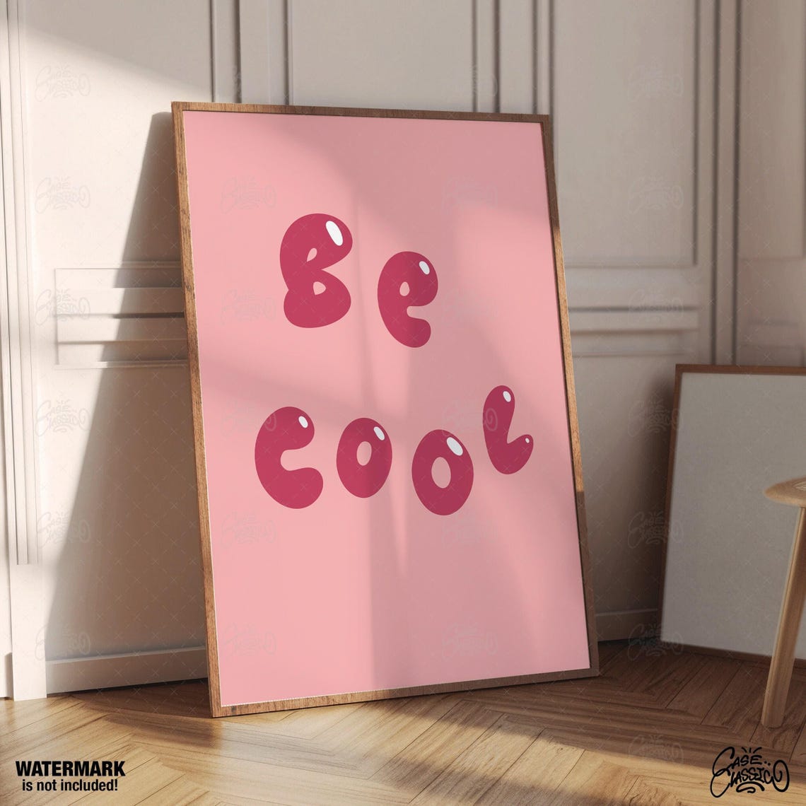 Be Cool Pink Bubble Letters Preppy Indie Room Decor Wall Poster - Image 4