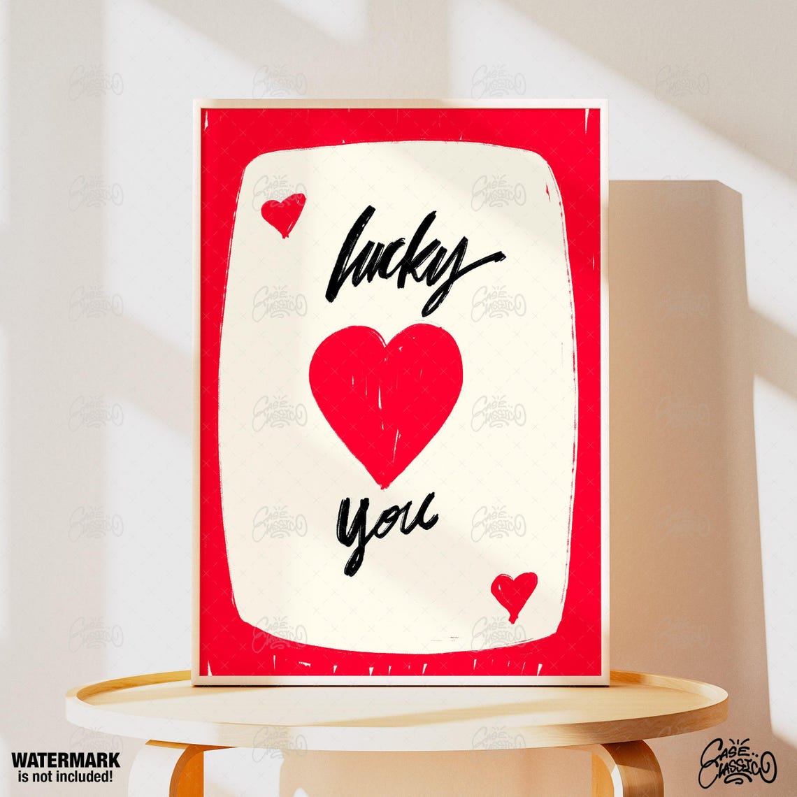 Lucky You Girly Wall Art Quote Print Indie Room Decor Teen Girl Room Decor Lucky You Wall Art Typography Print Aesthetic Room Decor - Image 4
