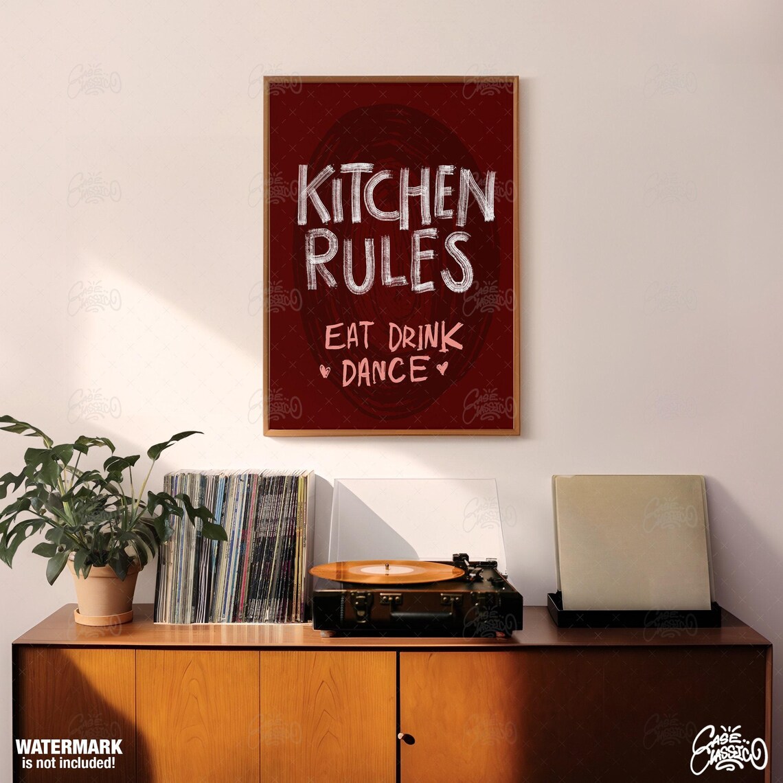 Kitchen Rules Eat Drink Dance, Kitchen Quote Art - Image 3