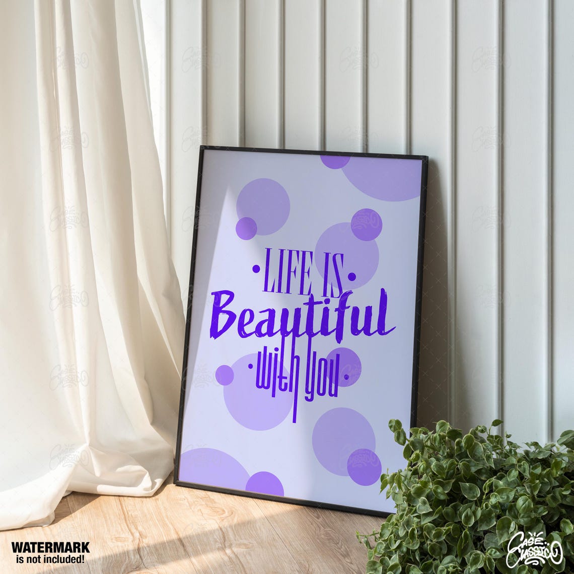 Life Is Beautiful With You Trendy Wall Art Girly Wall Art Indie Room Decor Teen Girl Wall Art Quote Print Minimalist Wall Art - Image 4