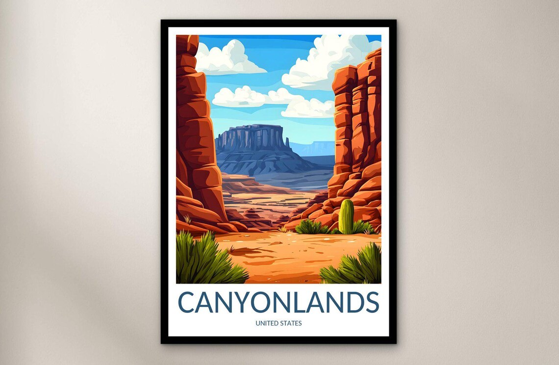 Canyonlands Utah Desert Red Rock Towers Spires Scenic Travel Poster