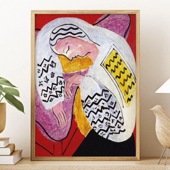 Henri Matisse The Dream 1940 Sleeping Woman Red Background Poster