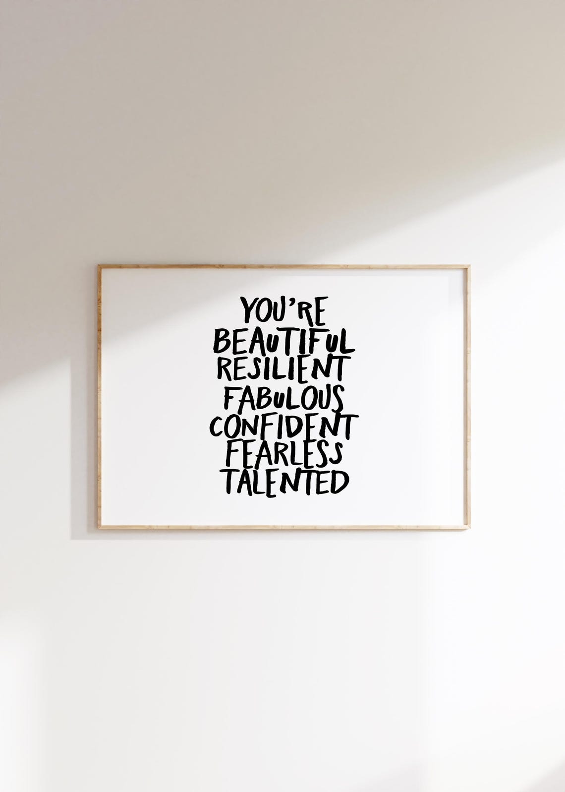 You Are Beautiful Resilient Fearless Positive Affirmation Wall Art