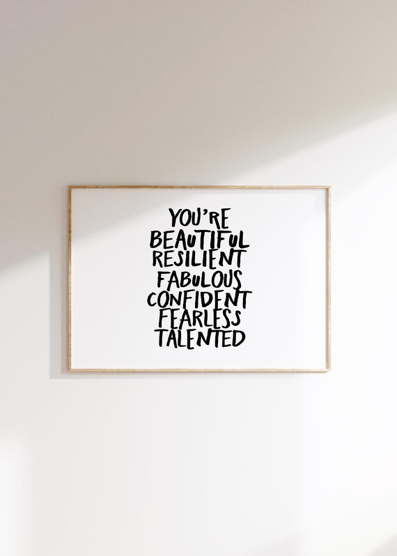 You Are Affirmation Print Amazing Positive Affirmations Poster Funky Wall Art Kids Minimalist Decor