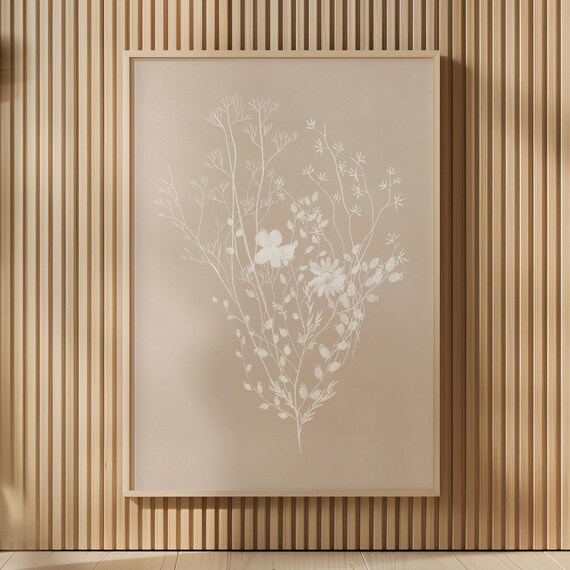 Abstract Floral Japandi Boho Botanical Art Print