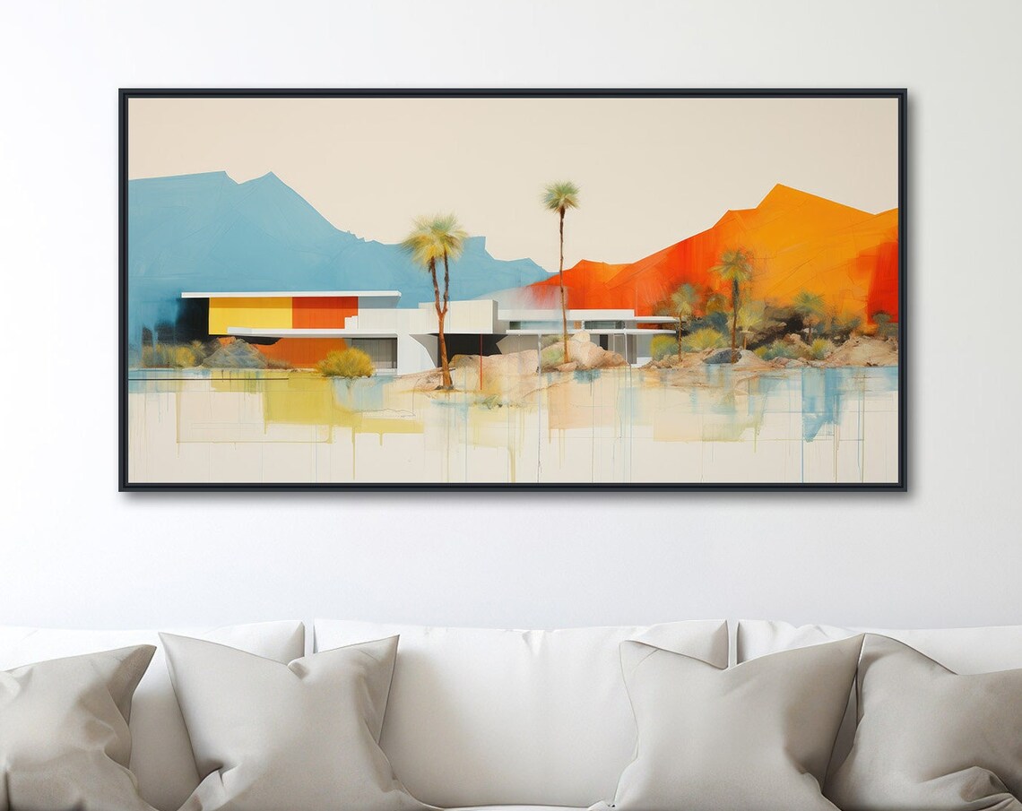 Palm Springs Mid-Century Desert Vista Art Print