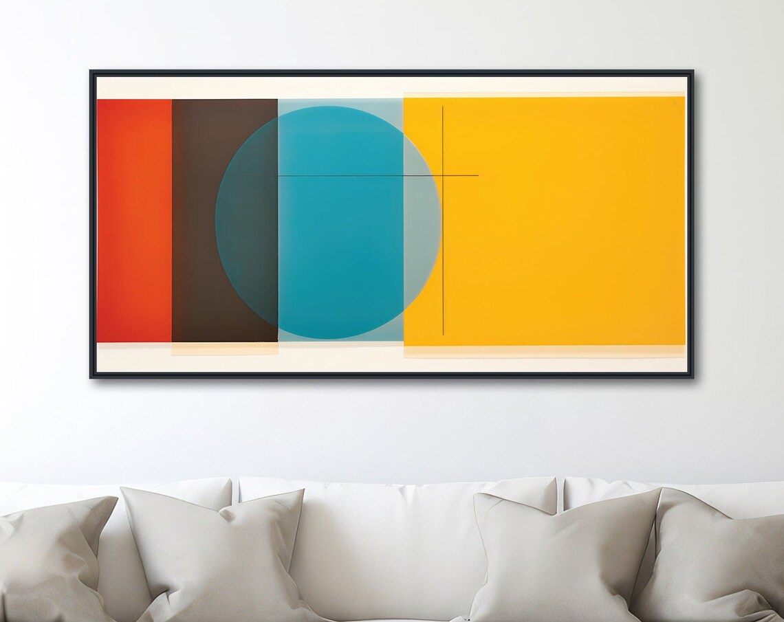 Large Geometric Abstract Art Print, Groovy Gradient