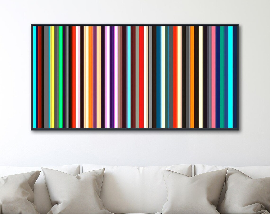 Mid Century Modern Panoramic Line Art Poster