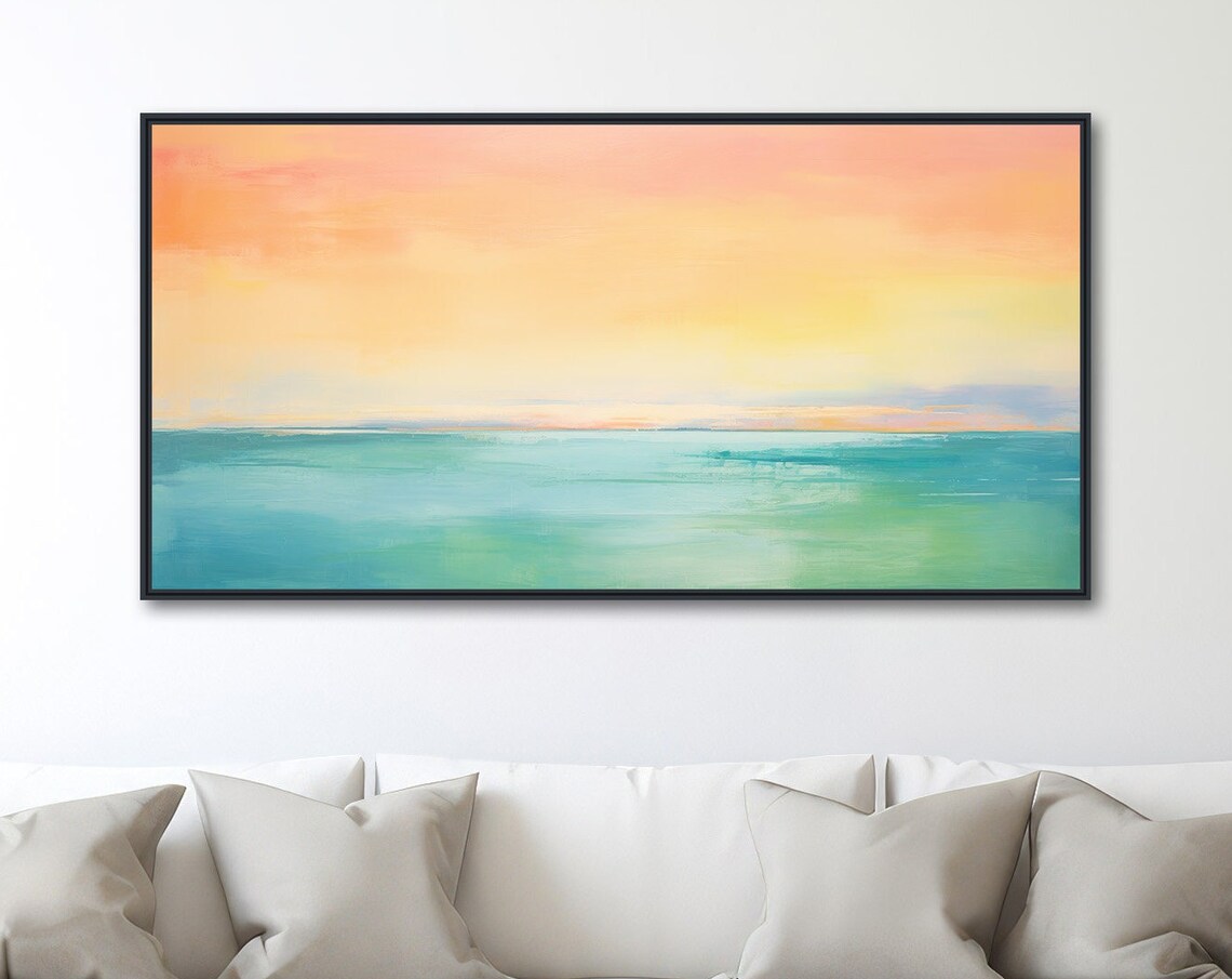 Coastal Abstract Seascape, Modern Nautical Poster