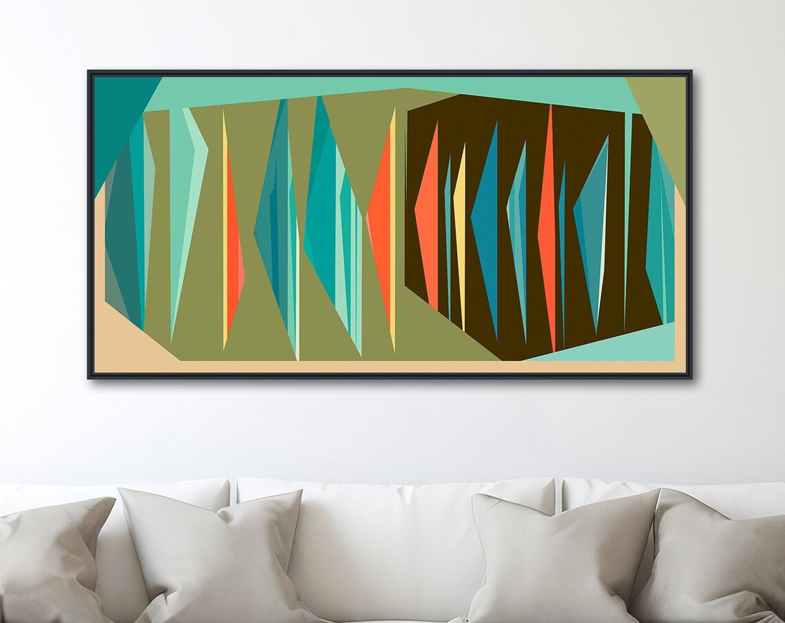 Mid-Century Geometric Abstract Wall Art Print