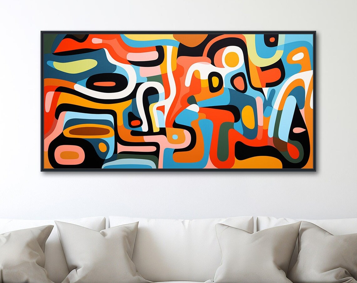 Mid-Century Modern Geometric Mosaic Art Print