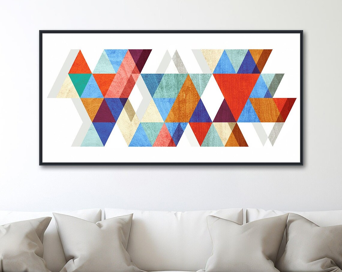 Mid-Century Abstract Geometry Panoramic Wall Art Print
