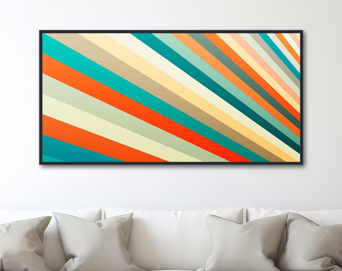 Daybreak Geometric Abstract, Mid-Century Wall Art Print