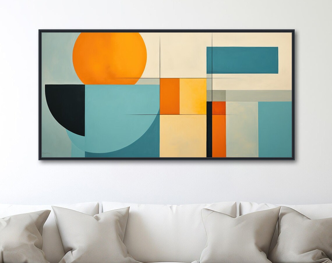 Geometric Minimal Abstract Art Print, Mid-Century Modern