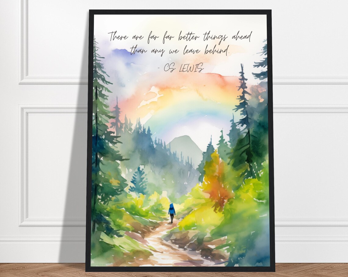 C.S. Lewis Rainbow Watercolor Quote, Art Print