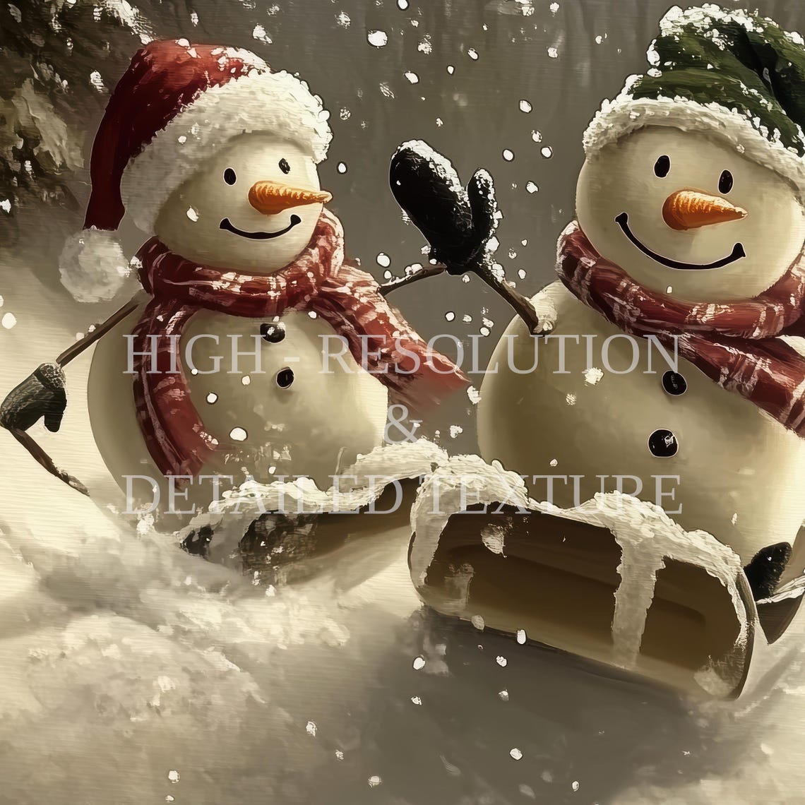 Snowman Print Christmas Wall Art Christmas Decor Winter Wall Art Tis The Season Snowman Snowy Joyride Trio Wall Art Oil Painting - Image 3
