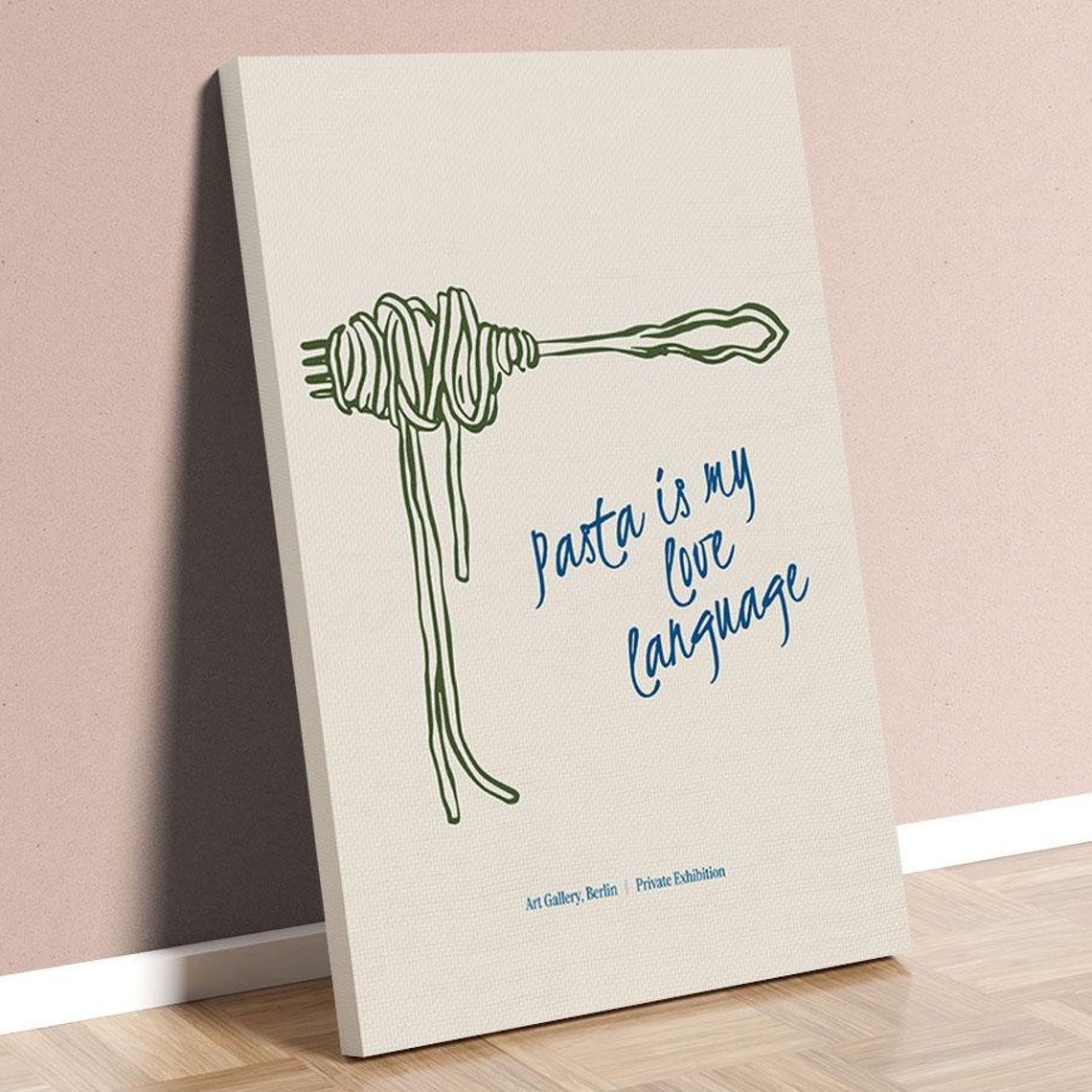 Pasta Is My Love Language Fork Spaghetti Line Art Food Poster - Image 4