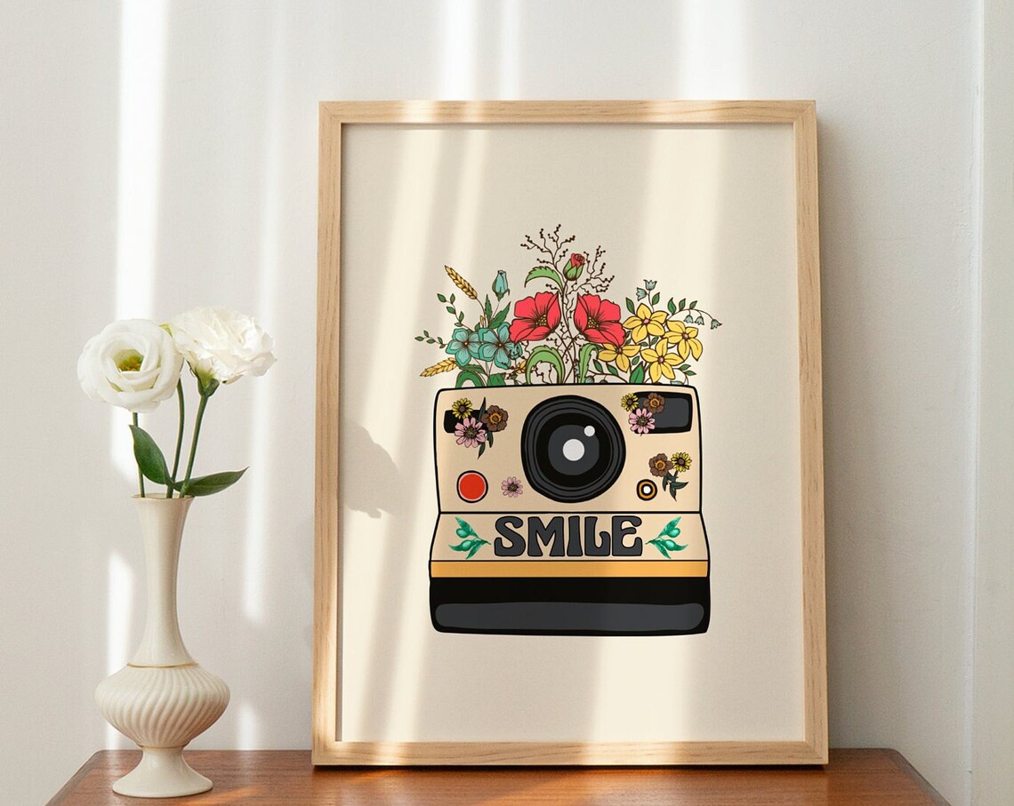 Hippie Flower Retro Quote Art Print, Floral Decor - Image 2