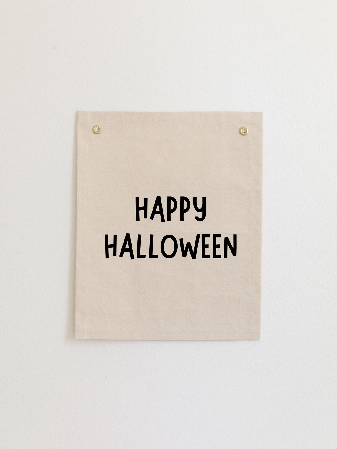 Happy Halloween Black Lettering Canvas Flag Seasonal Wall Art Decor - Image 3