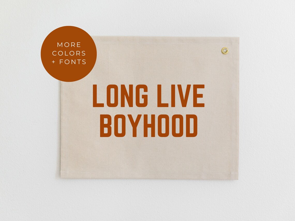 Long Live Boyhood Nursery Wall Hanging, Neutral Decor