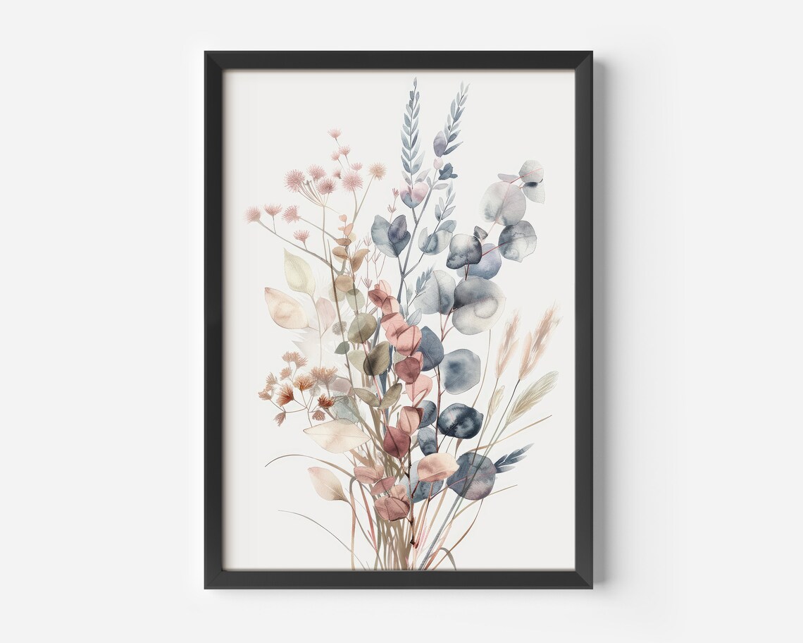 Botanical Watercolor Flower Illustration Poster