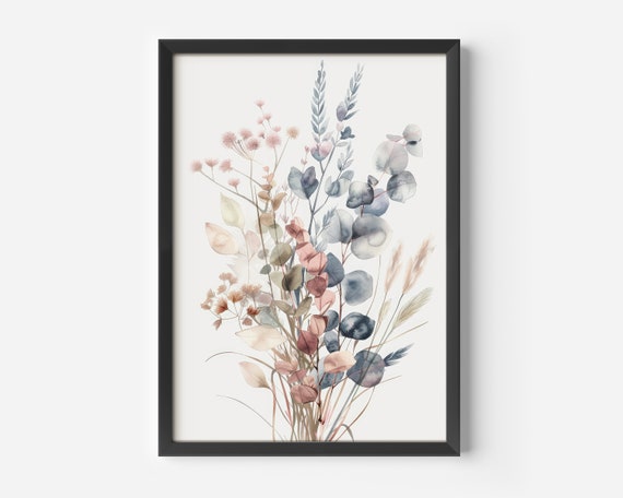 Botanical Watercolor Flower Illustration Poster